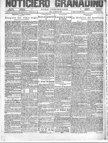 'Noticiero Granadino' - Año XXIV Número 7780  - 1927 Octubre 11