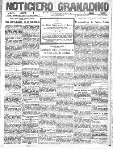 'Noticiero Granadino' - Año XXIV Número 7795  - 1927 Octubre 28