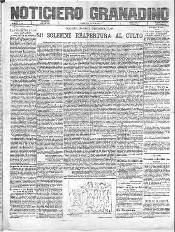 'Noticiero Granadino' - Año XXVII Número 8548  - 1930 Marzo 25