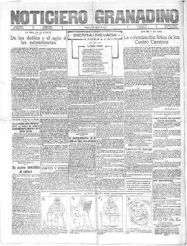 'Noticiero Granadino' - Año XXVII Número 8675  - 1930 Agosto 23