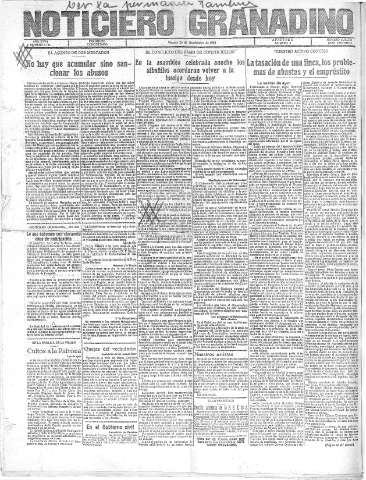 'Noticiero Granadino' - Año XXVII Número 8704  - 1930 Septiembre 26