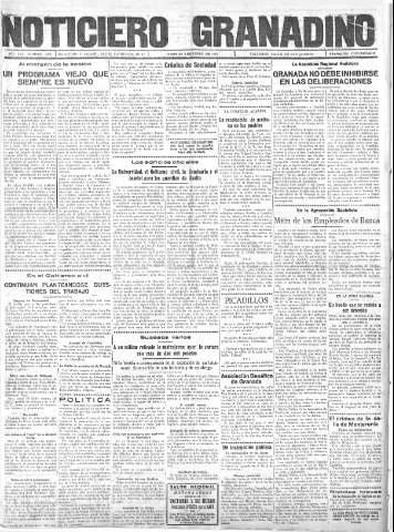 'Noticiero Granadino' - Año XXX Número 9405  - 1933 Enero 08
