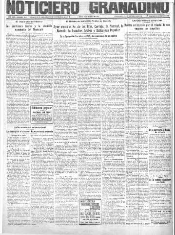 'Noticiero Granadino' - Año XXX Número 9414  - 1933 Enero 19