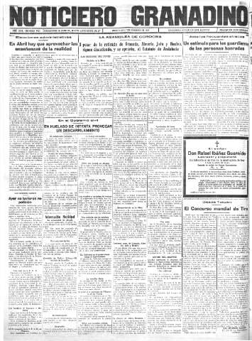 'Noticiero Granadino' - Año XXX Número 9425  - 1933 Febrero 01