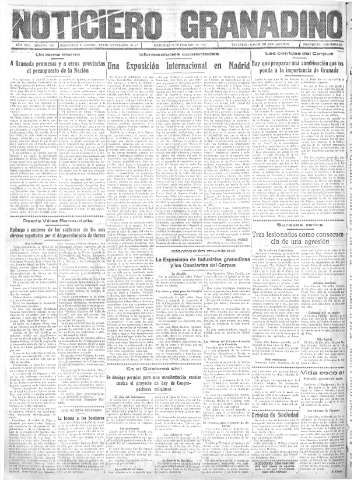 'Noticiero Granadino' - Año XXX Número 9437  - 1933 Febrero 15