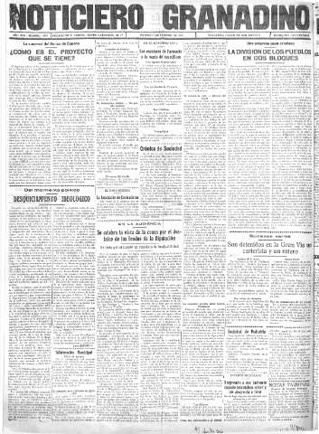 'Noticiero Granadino' - Año XXX Número 9439  - 1933 Febrero 17