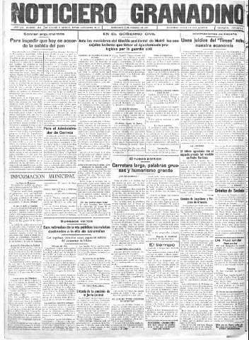 'Noticiero Granadino' - Año XXX Número 9443  - 1933 Febrero 22