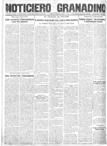 'Noticiero Granadino' - Año XXX Número 9446  - 1933 Febrero 25