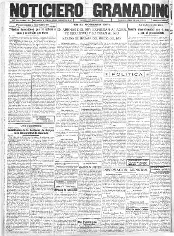 'Noticiero Granadino' - Año XXX Número 9453  - 1933 Marzo 05