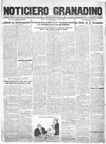 'Noticiero Granadino' - Año XXXI Número 9710  - 1934 Enero 03