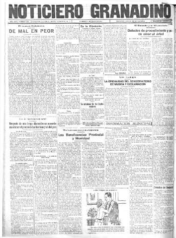 'Noticiero Granadino' - Año XXXI Número 9762  - 1934 Marzo 04