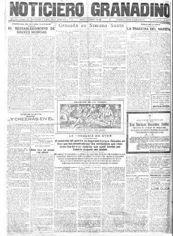 'Noticiero Granadino' - Año XXXI Número 9784  - 1934 Marzo 30