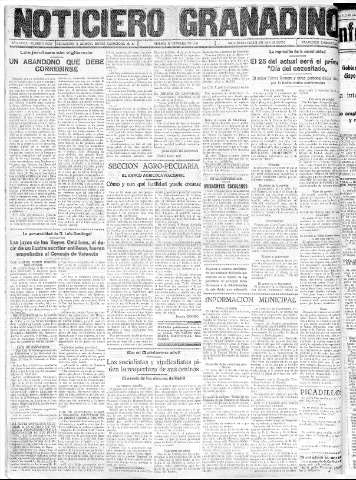 'Noticiero Granadino' - Año XXXIII Número 10328  - 1936 Enero 17