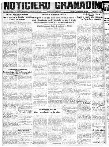 'Noticiero Granadino' - Año XXXIII Número 10330  - 1936 Enero 19