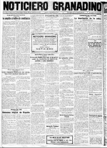 'Noticiero Granadino' - Año XXXIII Número 10359  - 1936 Febrero 22