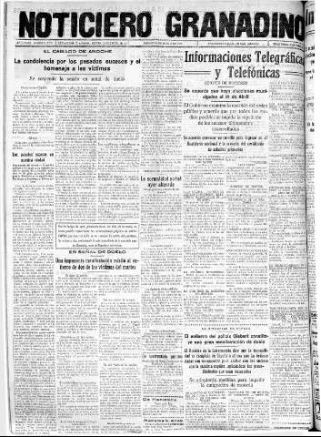 'Noticiero Granadino' - Año XXXIII Número 10376  - 1936 Marzo 14