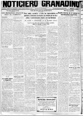 'Noticiero Granadino' - Año XXXIII Número 10377  - 1936 Marzo 15