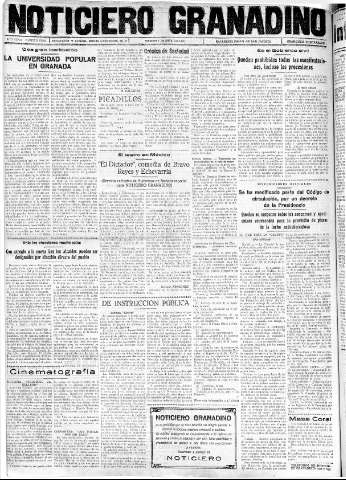 'Noticiero Granadino' - Año XXXIII Número 10393  - 1936 Abril 03