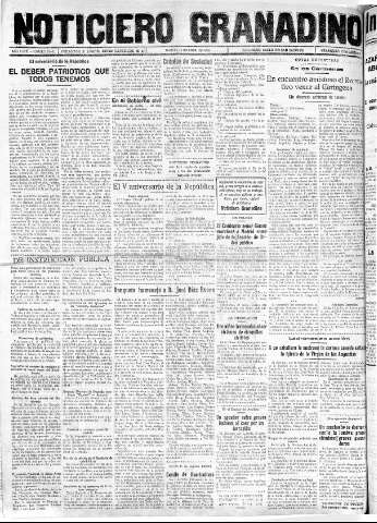 'Noticiero Granadino' - Año XXXIII Número 10401  - 1936 Abril 14