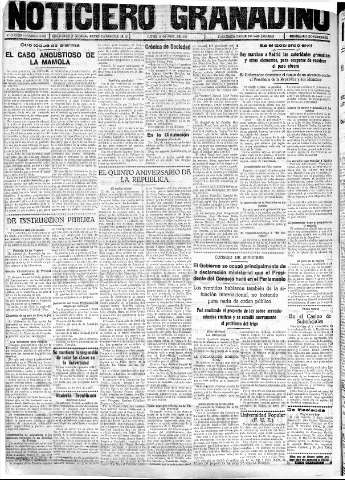 'Noticiero Granadino' - Año XXXIII Número 10402  - 1936 Abril 16