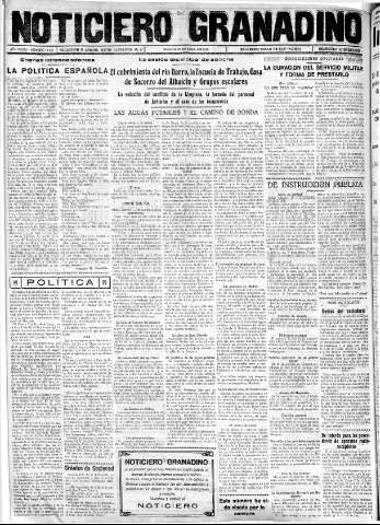 'Noticiero Granadino' - Año XXXIII Número 10410  - 1936 Abril 25