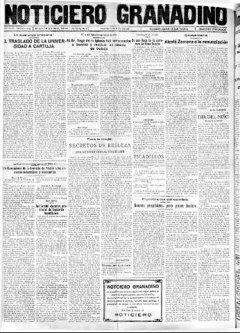 'Noticiero Granadino' - Año XXXIII Número 10426  - 1936 Mayo 15