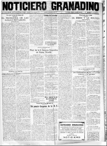 'Noticiero Granadino' - Año XXXIII Número 10429  - 1936 Mayo 19