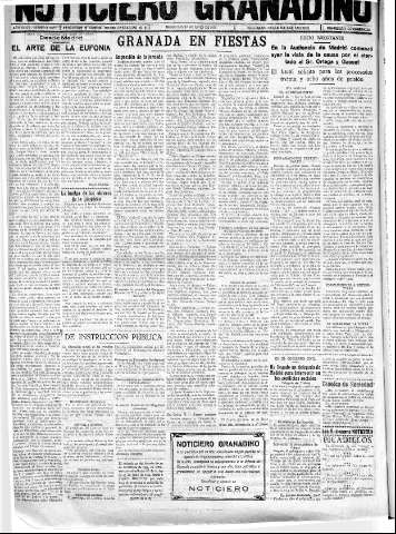 'Noticiero Granadino' - Año XXXIII Número 10453  - 1936 Junio 17