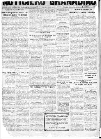 'Noticiero Granadino' - Año XXXIII Número 10463  - 1936 Junio 28