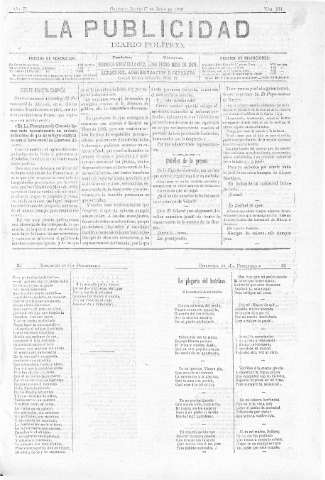'La publicidad  : diario de avisos noticias y telegramas. Eco fiel de la opinión y verdadero defensor de los intereses morales y materiales de Granada y su provincia' - Año IV Número 234  - 1886 Junio 17