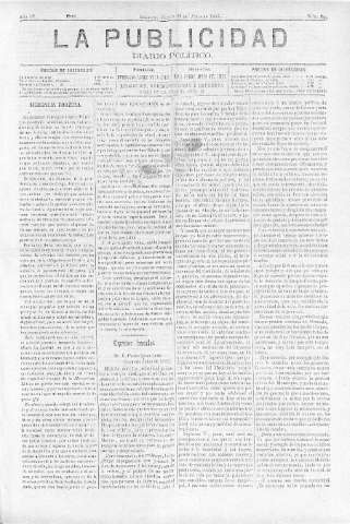'La publicidad  : diario de avisos noticias y telegramas. Eco fiel de la opinión y verdadero defensor de los intereses morales y materiales de Granada y su provincia' - Año IV Número 240  - 1886 Junio 24