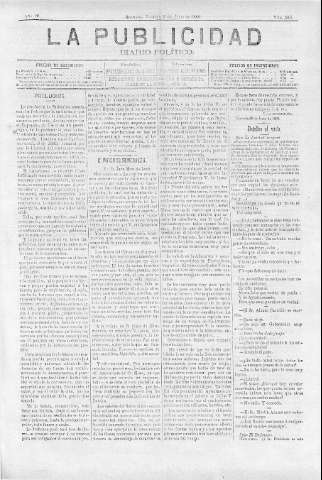 'La publicidad  : diario de avisos noticias y telegramas. Eco fiel de la opinión y verdadero defensor de los intereses morales y materiales de Granada y su provincia' - Año IV Número 245  - 1886 Julio 02