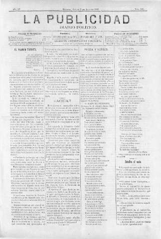 'La publicidad  : diario de avisos noticias y telegramas. Eco fiel de la opinión y verdadero defensor de los intereses morales y materiales de Granada y su provincia' - Año IV Número 246  - 1886 Julio 03