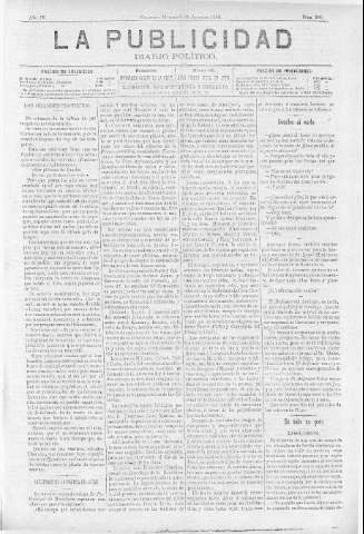 'La publicidad  : diario de avisos noticias y telegramas. Eco fiel de la opinión y verdadero defensor de los intereses morales y materiales de Granada y su provincia' - Año IV Número 248  - 1886 Julio 06