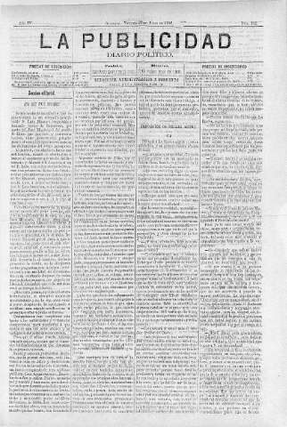 'La publicidad  : diario de avisos noticias y telegramas. Eco fiel de la opinión y verdadero defensor de los intereses morales y materiales de Granada y su provincia' - Año IV Número 262  - 1886 Julio 23