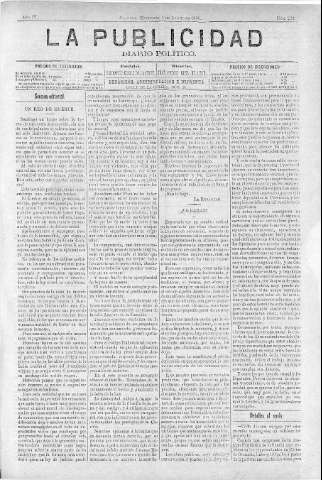 'La publicidad  : diario de avisos noticias y telegramas. Eco fiel de la opinión y verdadero defensor de los intereses morales y materiales de Granada y su provincia' - Año IV Número 272  - 1886 Agosto 04