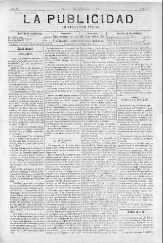 'La publicidad  : diario de avisos noticias y telegramas. Eco fiel de la opinión y verdadero defensor de los intereses morales y materiales de Granada y su provincia' - Año IV Número 273  - 1886 Agosto 05