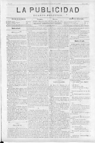 'La publicidad  : diario de avisos noticias y telegramas. Eco fiel de la opinión y verdadero defensor de los intereses morales y materiales de Granada y su provincia' - Año IV Número 325  - 1886 Octubre 06