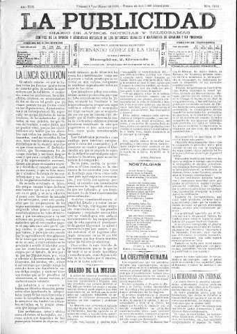 'La publicidad  : diario de avisos noticias y telegramas. Eco fiel de la opinión y verdadero defensor de los intereses morales y materiales de Granada y su provincia' - Año XIII Número 3193  - 1895 Marzo 01