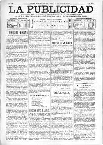 'La publicidad  : diario de avisos noticias y telegramas. Eco fiel de la opinión y verdadero defensor de los intereses morales y materiales de Granada y su provincia' - Año XIII Número 3249  - 1895 Abril 26