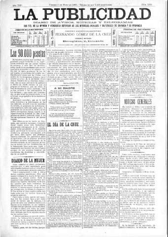 'La publicidad  : diario de avisos noticias y telegramas. Eco fiel de la opinión y verdadero defensor de los intereses morales y materiales de Granada y su provincia' - Año XIII Número 3256  - 1895 Mayo 03