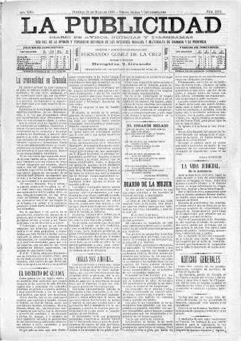 'La publicidad  : diario de avisos noticias y telegramas. Eco fiel de la opinión y verdadero defensor de los intereses morales y materiales de Granada y su provincia' - Año XIII Número 3272  - 1895 Mayo 19