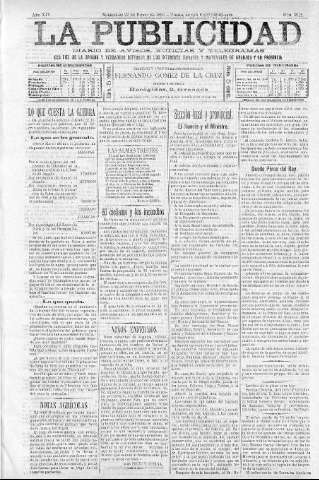 'La publicidad  : diario de avisos noticias y telegramas. Eco fiel de la opinión y verdadero defensor de los intereses morales y materiales de Granada y su provincia' - Año XIV Número 3512  - 1896 Enero 22