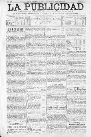 'La publicidad  : diario de avisos noticias y telegramas. Eco fiel de la opinión y verdadero defensor de los intereses morales y materiales de Granada y su provincia' - Año XIV Número 3603  - 1896 Abril 23