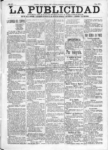 'La publicidad  : diario de avisos noticias y telegramas. Eco fiel de la opinión y verdadero defensor de los intereses morales y materiales de Granada y su provincia' - Año XV Número 3978  - 1897 Junio 18