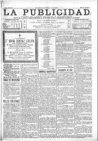 'La publicidad  : diario de avisos noticias y telegramas. Eco fiel de la opinión y verdadero defensor de los intereses morales y materiales de Granada y su provincia' - Año XVII Número 4658  - 1899 Mayo 04