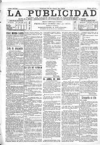 'La publicidad  : diario de avisos noticias y telegramas. Eco fiel de la opinión y verdadero defensor de los intereses morales y materiales de Granada y su provincia' - Año XVII Número 4714  - 1899 Junio 30