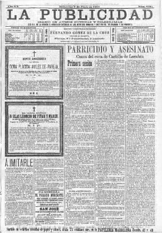'La publicidad  : diario de avisos noticias y telegramas. Eco fiel de la opinión y verdadero defensor de los intereses morales y materiales de Granada y su provincia' - Año XX Número 5031  - 1900 Junio 06