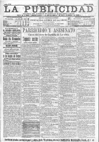 'La publicidad  : diario de avisos noticias y telegramas. Eco fiel de la opinión y verdadero defensor de los intereses morales y materiales de Granada y su provincia' - Año XX Número 5032  - 1900 Junio 07