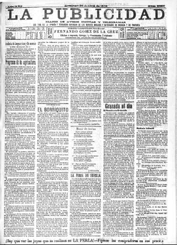 'La publicidad  : diario de avisos noticias y telegramas. Eco fiel de la opinión y verdadero defensor de los intereses morales y materiales de Granada y su provincia' - Año XXII Número 5627  - 1902 Abril 20